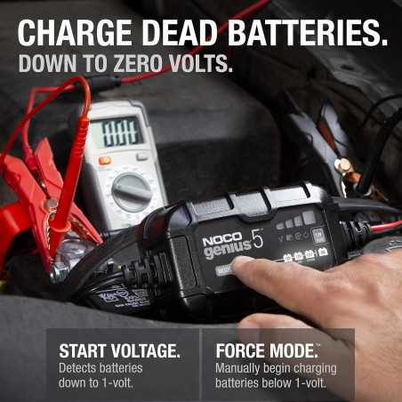 NOCO GENIUS5 Smart Battery Charger – 5A, 6V/12V, Automatic Maintainer