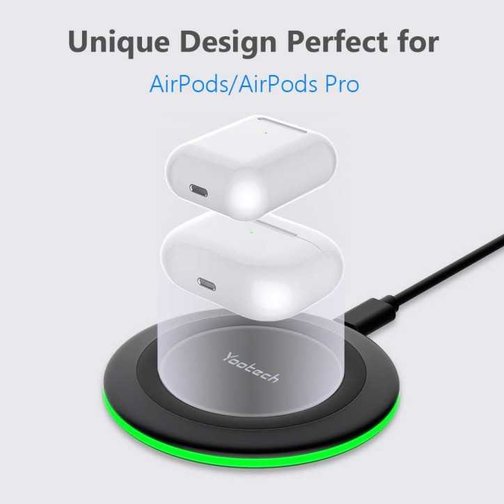 Chargeur sans fil Yootech 10W compatible iPhone 17/16/SE, Samsung Galaxy S25/S24/S23, AirPods Pro 3