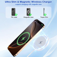 Chargeur Sans Fil Magnétique Apple MagSafe 15W - Certifié MFi