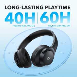 Soundcore Q20i Wireless Over-Ear Headphones by Anker - Hybrid ANC, 40H Playtime, Hi-Res Audio, App Control