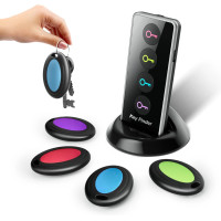 Wireless Key Finder with LED Light - 4 Receivers & Remote, Easy Tracker for Keys, Phones, Wallets & Remotes