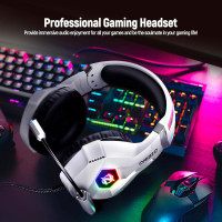 Ozeino 7.1 Surround Sound Gaming Headset with Noise Canceling Mic & LED Light for PC, PS4/5, Xbox, Switch