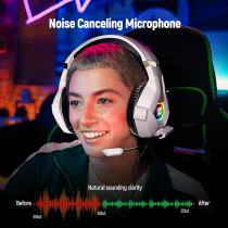 Ozeino 7.1 Surround Sound Gaming Headset with Noise Canceling Mic – White
