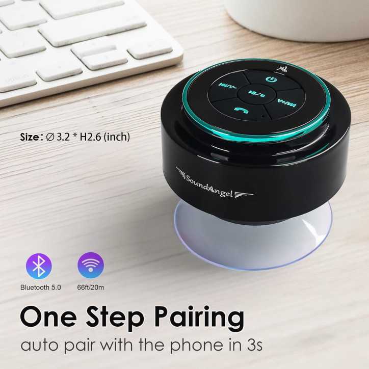 XLeader SoundAngel Mate - Enceinte Bluetooth Étanche IPX7, Micro Intégré, 12H, Ventouse & Clip XLeader SoundAngel Mate - Enceinte Bluetooth Étanche IPX7, Micro Intégré, 12H, Ventouse & Clip