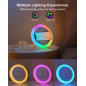 Enceinte Bluetooth Swarmir avec lumières, charge sans fil 5W, cadeau idéal pour adolescentes Enceinte Bluetooth Swarmir avec lumières, charge sans fil 5W, cadeau idéal pour adolescentes