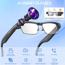 Smart Bluetooth Glasses with HD Camera, AI Voice, ANC Mic & UV Protection
