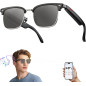 AI Smart Sunglasses with Translation, UV400, Bluetooth Speaker, Voice Control & Hands-Free Calling – Black
