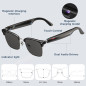 AI Smart Sunglasses with Translation, UV400, Bluetooth Speaker, Voice Control & Hands-Free Calling – Black