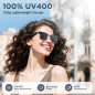 AI Smart Sunglasses with Translation, UV400, Bluetooth Speaker, Voice Control & Hands-Free Calling – Black