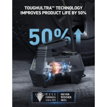 AstroAI Compresseur d'Air Portable 12V avec Manomètre Numérique et Lampe LED pour Voiture, Vélo, Ballons