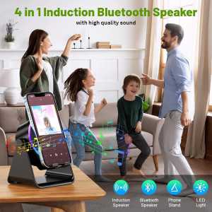 Enceinte Sans Fil Induction avec Support Téléphone Bluetooth RGB