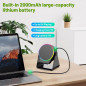 Wireless Induction Bluetooth Speaker & 360° Adjustable Phone Stand with RGB Light for iPhone/Android - Black