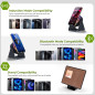 Wireless Induction Bluetooth Speaker & 360° Adjustable Phone Stand with RGB Light for iPhone/Android - Black