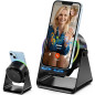 Wireless Induction Bluetooth Speaker & 360° Adjustable Phone Stand with RGB Light for iPhone/Android - Black