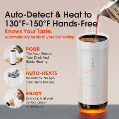 VSITOO S5 Mug Chauffant 16oz Auto-Sensing AI - Cadeau Idéal