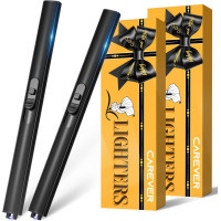2 Briquets Électriques Plasma USB Rechargeables x2 – Idéal Cadeau Noël, Cuisine, BBQ, Camping, Adulte