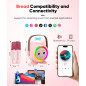 Portable Mini Karaoke Machine for Kids with 2 Wireless Mics, Pink – Birthday & Christmas Gift, Ages 4+ Portable Mini Karaoke Machine for Kids with 2 Wireless Mics, Pink – Birthday & Christmas Gift, Ages 4+