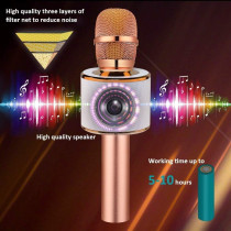 Micro Karaoké Bluetooth BONAOK 3-en-1 Rose Gold Portable