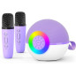 goopow Mini Karaoke Machine Speaker Bluetooth Mic with LED Light, Portable Singing Toy Gift for Kids & Adults (Purple-2MIC) goopow Mini Karaoke Machine Speaker Bluetooth Mic with LED Light, Portable Singing Toy Gift for Kids & Adults (Purple-2MIC)