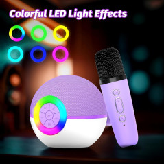 Mini Karaoké Bluetooth Goopow, Microphone Portable LED - Cadeau Enfant