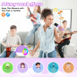 goopow Mini Karaoke Machine Speaker Bluetooth Mic with LED Light, Portable Singing Toy Gift for Kids & Adults (Purple-2MIC) goopow Mini Karaoke Machine Speaker Bluetooth Mic with LED Light, Portable Singing Toy Gift for Kids & Adults (Purple-2MIC)