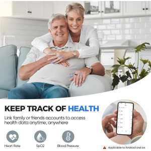 Smart Ring Health Tracker for Men & Women, Sleep & Exercise Monitor, IP68 Waterproof, No Subscription, 5-Day Battery (Si
