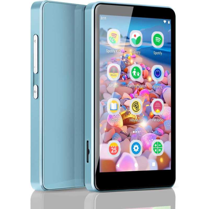 Kids MP3 Player 4.0 IPS w/ Spotify, Parental Controls, 512GB Blue