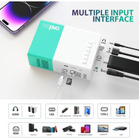 Mini Portable LED Projector for Outdoor Movies, Compatible with Smartphone, Tablet, Laptop, TV Stick, PS, USB