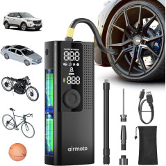 Gonfleur Airmoto Portable - Pompe Air Sans Fil avec LED