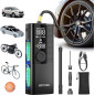 Compresseur d'air portable Airmoto avec manomètre numérique, LED, arrêt automatique - Pompe sans fil pour voiture, moto, vélo, b
