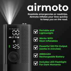 Gonfleur Airmoto Portable - Pompe Air Sans Fil avec LED