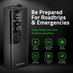 Gonfleur Airmoto Portable - Pompe Air Sans Fil avec LED