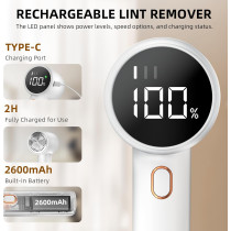 Rasoir à Tissu Électrique Rechargeable, Anti-Boulochage Portable avec 3 Vitesses et Écran LED