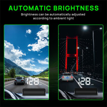 Car HUD K1-White: Digital GPS Speedometer with Auto Brightness & USB Plug-in