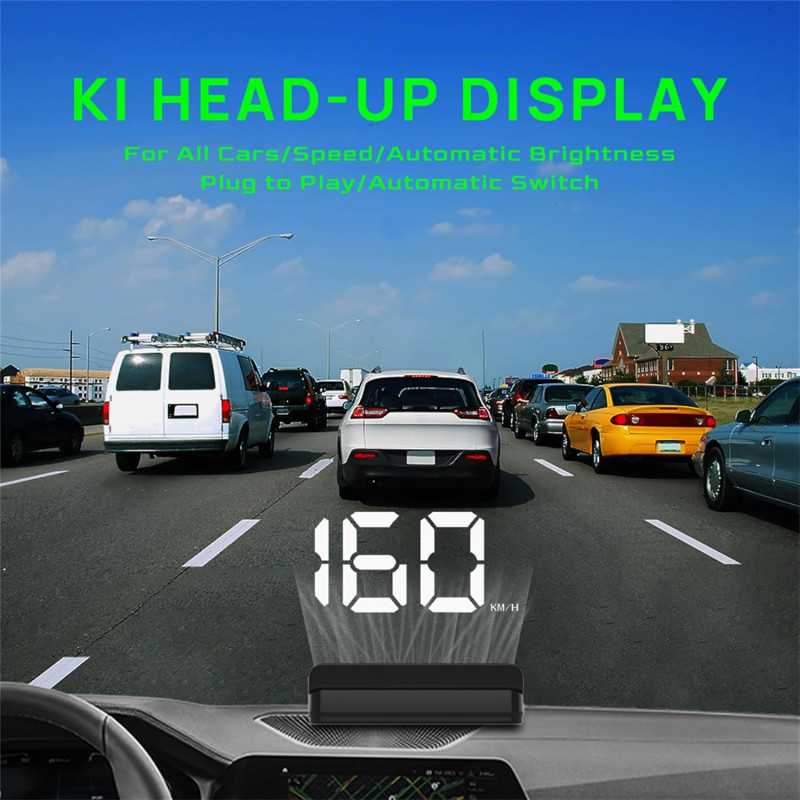 Affichage Tête Haute Voiture K1-White GPS USB Luminosité Auto