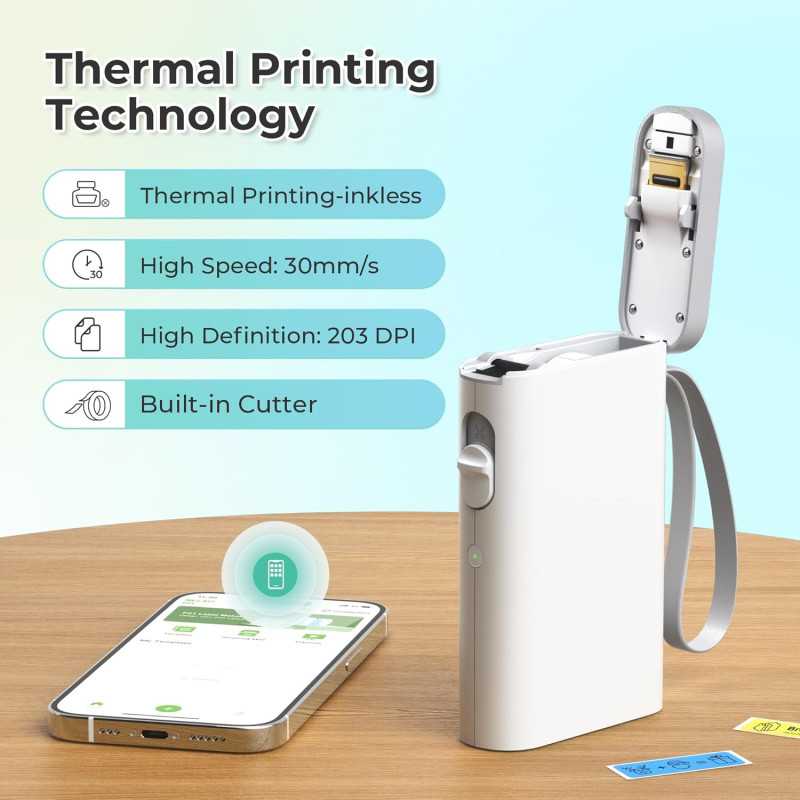 Nelko P21 Bluetooth Label Maker - Wireless Mini Printer for Home & Office