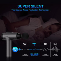 Deep Tissue Massage Gun - Handheld Electric Muscle Massager, 9 Attachments, 30 Speeds (Grey)