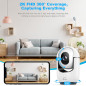 2K WiFi Indoor Security Camera with Pan/Tilt, AI Motion, 2-Way Audio, Siren, App Control, TF/Cloud Storage
