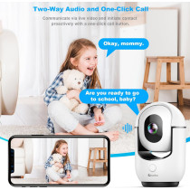 Caméra Sécurité Intérieure 2K WiFi avec Détection IA & Audio