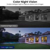 Caméra Sécurité 2K Intérieur/Extérieur pour Animaux/Bébé, Vision Nuit Couleur, Sirène, Alexa/Google