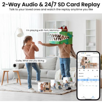 Caméras 2K Sécurité Maison Intérieur/Extérieur Alexa/Google