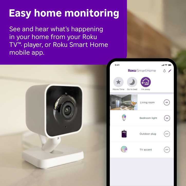 Caméra Intérieure Roku 2-Pack - Sécurité Maison Filaires, Vision Nuit 1080p, Détection Mouvement, WiFi 6, Alexa & Google Caméra Intérieure Roku 2-Pack - Sécurité Maison Filaires, Vision Nuit 1080p, Détection Mouvement, WiFi 6, Alexa & Google