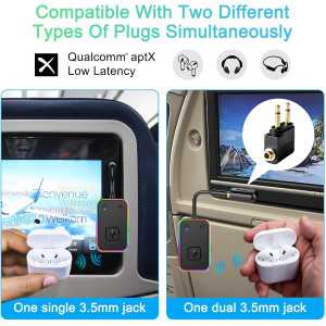 Beeitzie Ultra Bluetooth 5.4 Transmetteur AptX LL pour 2 Casques/Écouteurs, Adaptateur Audio Sans Fil 2025