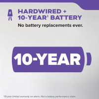 Détecteur de fumée et monoxyde de carbone Kidde, 10 ans batterie, alertes vocales, interconnectable