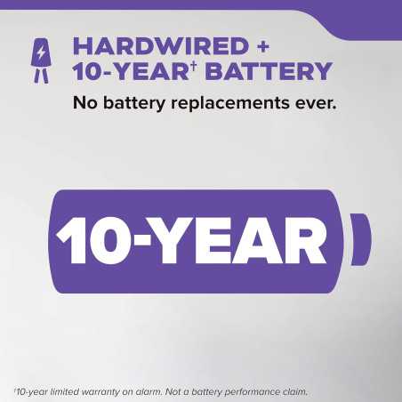 Détecteur de fumée et monoxyde de carbone Kidde, 10 ans batterie, alertes vocales, interconnectable