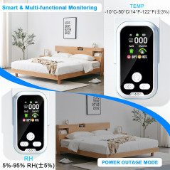 6-in-1 Carbon Monoxide Detector with HD Screen: CO, Gas, Smoke Alarm