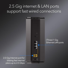 NETGEAR Nighthawk Dual-Band WiFi 7 Router (RS140) - 5.0 Gbps, 2.5G Port, Covers 2,250 sq. ft., 80 Devices