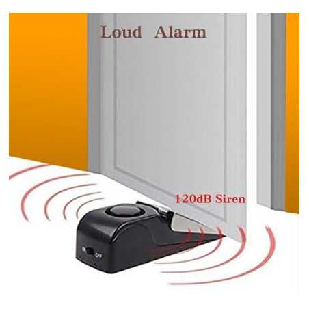EMDMAK Door Stop Alarm 120DB - Pack of 2 Home & Travel Security (Black)