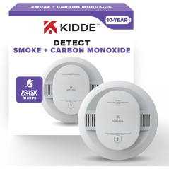 Détecteur de fumée et monoxyde de carbone Kidde 10 ans, batterie, voyants LED, modèle 30CUD10