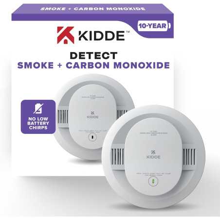Détecteur de fumée et monoxyde de carbone Kidde 10 ans, batterie, voyants LED, modèle 30CUD10